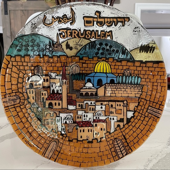 Nahariya Glass Art Jerusalem Old Town Plate - Picture 10 of 12